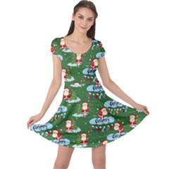 Celebrate Santa Green Cap Sleeve Dress by CoolDesigns