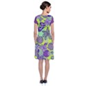 Neon Green Floral Short Sleeve Front Wrap Dress View2