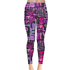 Love Text 2 Leggings  by CoolDesigns