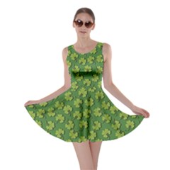 Green Clover Pattern For St Patricks Day Skater Dress by CoolDesigns