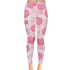 Floral Heart Leggings  by CoolDesigns