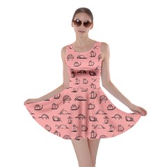 Coral Kitten Lovely Cats Pattern Skater Dress by CoolDesigns