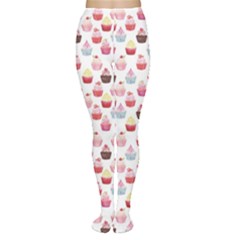 Pink Watercolor Cupcakes Pattern Hand Drawn Women s Tights by CoolDesigns