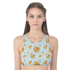 Gray Colorful Cartoon Pizza Texture With Confetti Tank Bikini Top by CoolDesigns