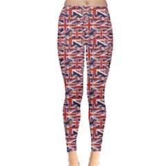 Red Pattern Of British Flag Leggings by CoolDesigns