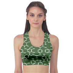 Green Organic Chemistry Pattern With Formulas Women s Sport Bra by CoolDesigns
