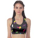 Colorful Space with Cats Saturn and Stars Women s Sport Bra View1