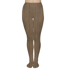 Brown Abstract Flat Wooden Texture Wooden Pattern Tights by CoolDesigns