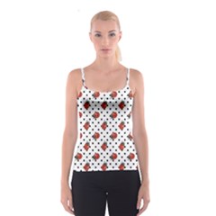 Red Ladybugs Black Polka Dots Pattern Spathetti Strap Top by CoolDesigns