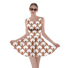 Brown Ginger Cookies Pattern Christmas Design Skater Dress by CoolDesigns