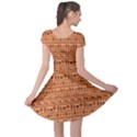Orange African Tribal Pattern Ethnic Ornament with Different Cap Sleeve Dress View2