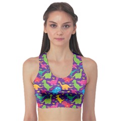 Colorful Dinosaur Sport Bra by CoolDesigns