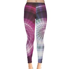 Colorful Neon Lines Design On Dark Women s Leggings by CoolDesigns