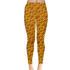 Orange Fish Scale Pattern Leggings by CoolDesigns