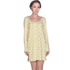 Yellow Cock Chicken Pattern Long Sleeve Nightdress by CoolDesigns