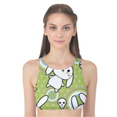 Green Pattern With Doodle Kawaii Tank Bikini Top by CoolDesigns