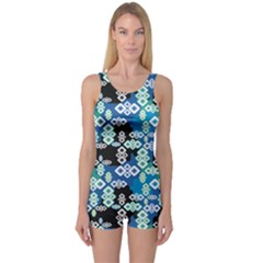 Blue Decorative Style Pattern Women s One Piece Swimsuit by CoolDesigns