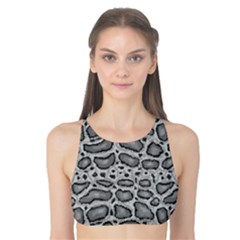 Gray Python Snakeskin Pattern In Greys Repeats Tank Bikini Top by CoolDesigns