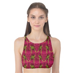 Purple Pattern With Macaw Parrots Hand Drawn Tank Bikini Top by CoolDesigns