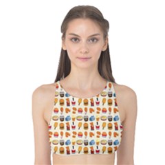 Colorful Fast Food Pattern Tank Bikini Top by CoolDesigns