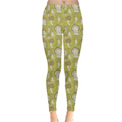 Green Pattern With Cep Mushroom Leggings by CoolDesigns
