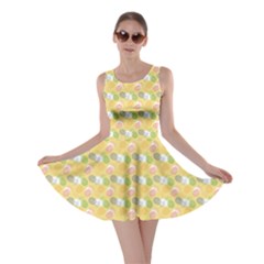 Green Pineapple Juce Pattern Colorful Skater Dress by CoolDesigns