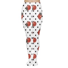 Red Ladybugs Black Polka Dots Pattern Tights by CoolDesigns