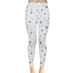 Blue Watercolor Hearts Pattern Leggings by CoolDesigns