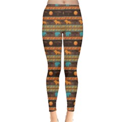 Colorful Ethnic African Abstract Geometric Pattern Leggings by CoolDesigns