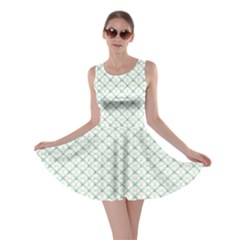 Green Pattern Classic Plaited Ornament Skater Dress by CoolDesigns