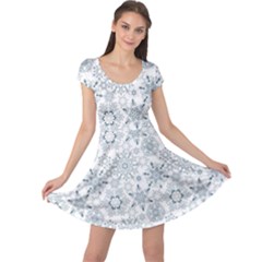 Blue Pattern Snowflakes Cap Sleeve Dress by CoolDesigns
