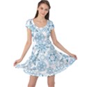 Blue Pattern Snowflakes Cap Sleeve Dress View1