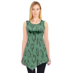 Green Halloween Seamless Design Pattern Sleeveless Tunic Top by CoolDesigns