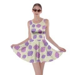 Purple Aloha Hawaiian Purple Leaf Pattern Skater Dress by CoolDesigns