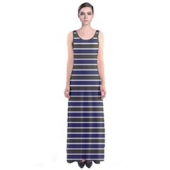 Olive Stripes Sleeveless Maxi Dress by CoolDesigns