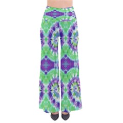 Neon Green Tie Dye Palazzo Pants by CoolDesigns