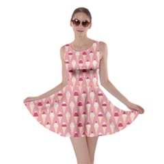 Pink Pattern With Ice Cream Cones Against Pink Skater Dress by CoolDesigns