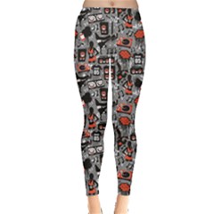 Black Hip Hop Street Pattern Women s Leggings by CoolDesigns