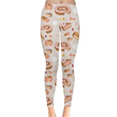Colorful Set Of Desserts And Pastries Symbolizing A Coffee Shop Women s Leggings by CoolDesigns