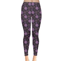 Blue Autumn Pattern: Purple And Pink Leafleaf Falldefoliationautumn Women s Leggings by CoolDesigns