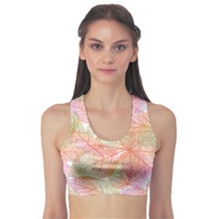 Yellow Detailed Leaves Women s Sport Bra by CoolDesigns