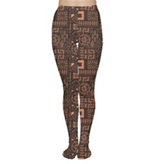 Black Aboriginal Art Indigenous African Patterns Seamless Women s Tights by CoolDesigns