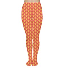 Orange Colorful Asian Scallop Pattern In Red And Yellow Women s Tights by CoolDesigns