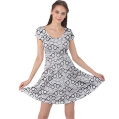 Gray Pattern Retro Glasses Cap Sleeve Dress by CoolDesigns
