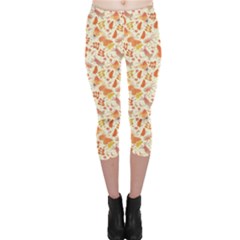 Colorful Watercolor Pattern With Insects Bees And Butterflies Capri Leggings by CoolDesigns