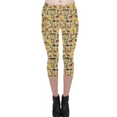 Yellow Ethnic African Capri Leggings by CoolDesigns