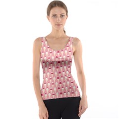 Pink Pattern With Ice Cream Cones Against Pink Tank Top by CoolDesigns