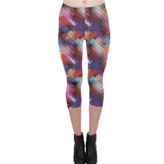 Colorful Pattern Abstract Geometric Pattern Capri Leggings by CoolDesigns