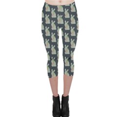 Turquoise Forest Friends Rabbit Holding Carrot Capri Leggings by CoolDesigns
