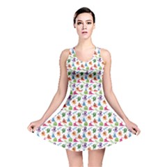 Colorful Pattern A Cute Monsters And Inscriptions Reversible Skater Dress by CoolDesigns
